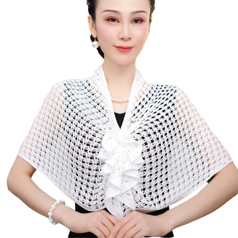 Shawl Wrap Winter - Cardigã com Design Brilhante e Recortes,