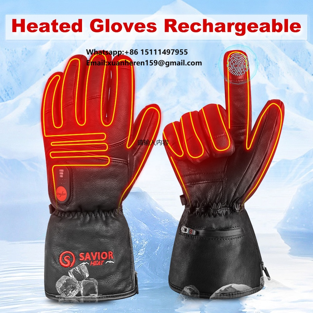 Touch Screen Gloves - Luvas de Couro Aquecidas para Homens