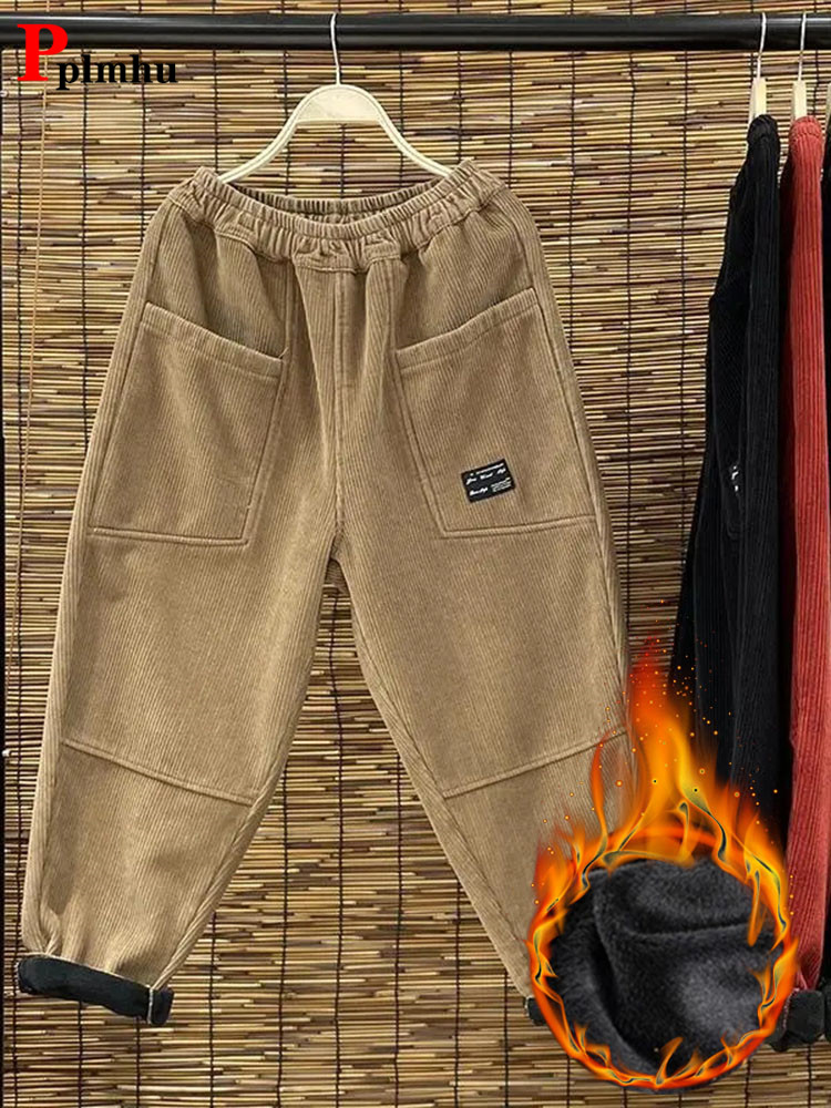 Corduroy Pant Warm - Calça com veludo de veludo alto