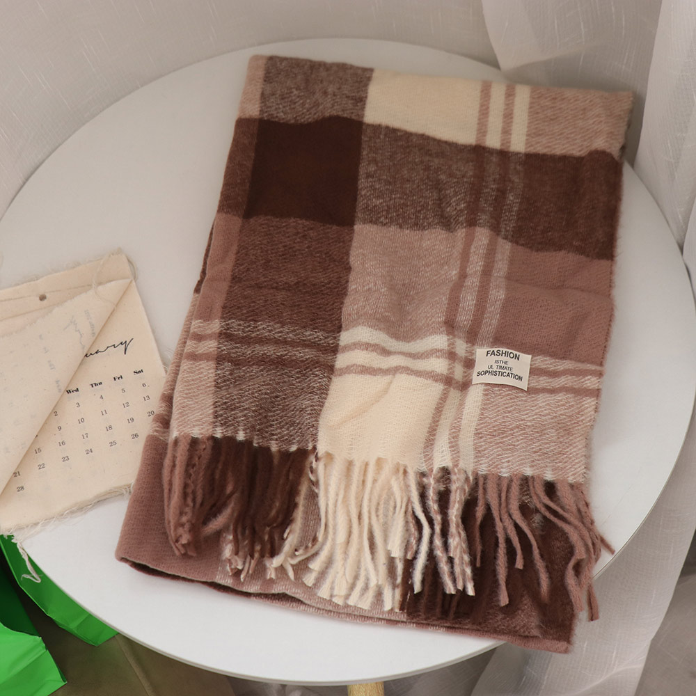 Wool Scarf Men - Cachecol Casual de Lã Xadrez à