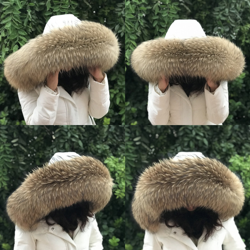 Shawl Wrap Winter - Gola de pele de guaxinim natural