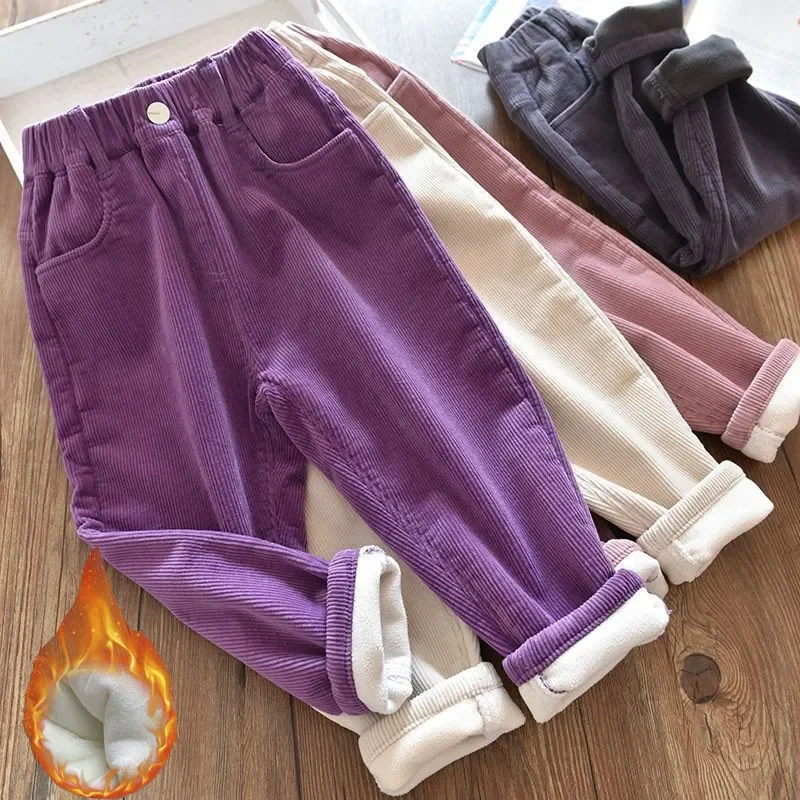 Corduroy Pant Warm - Calças de Corduroy para Meninas, Quentes