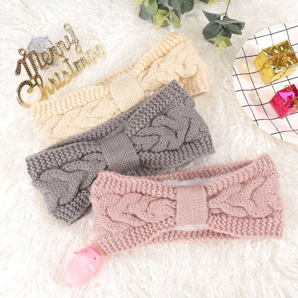 Winter Headband Fleece - Inverno de malha feminina headbands engrossar