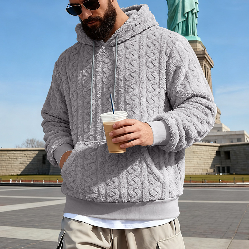 Moletom com capuz de lã mascul - Sherpa Hoodie Fleece avaliação e preço