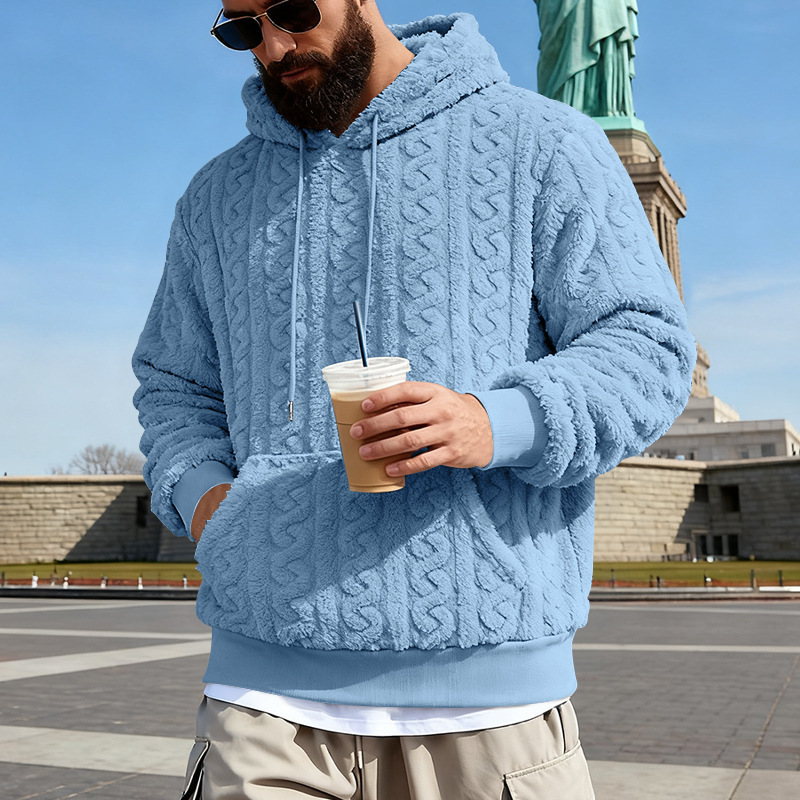 Moletom com capuz de lã mascul - Sherpa Hoodie Fleece avaliação e preço