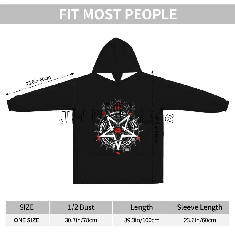Preto satanás crânio cabeça mo - Sherpa Hoodie Fleece avaliação e preço