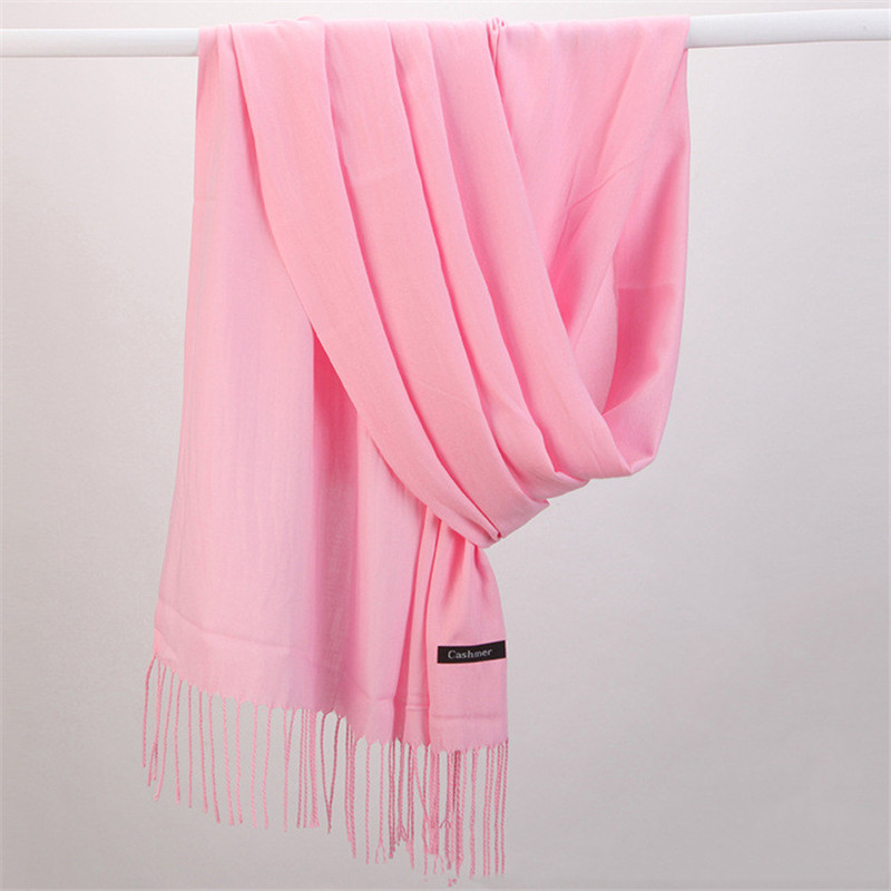 Moda cor sólida 2023 cachecol  - Cashmere Pashmina Wrap avaliação e preço