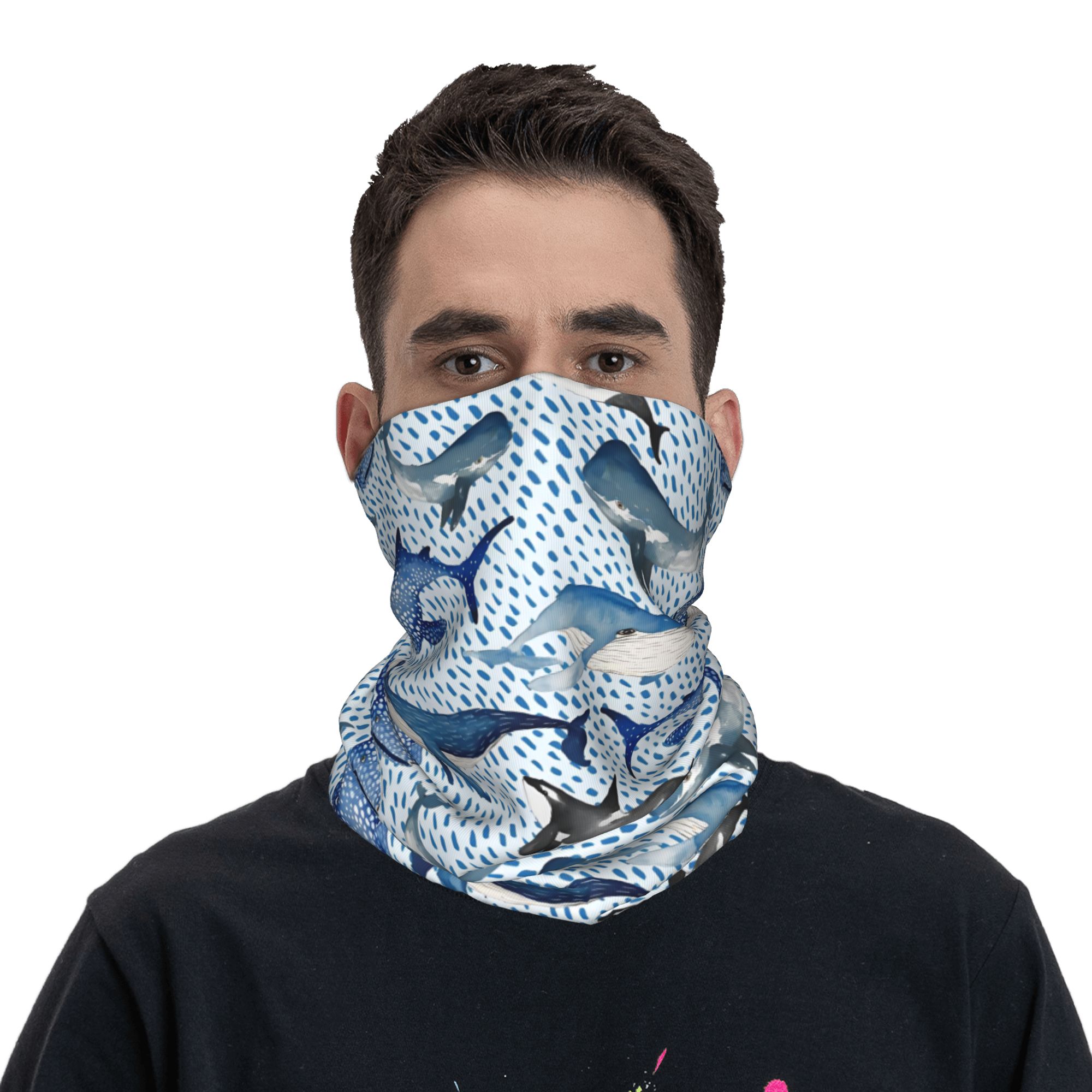 Personalizado azul aquarela tu - Neck Gaiter Fleece avaliação e preço