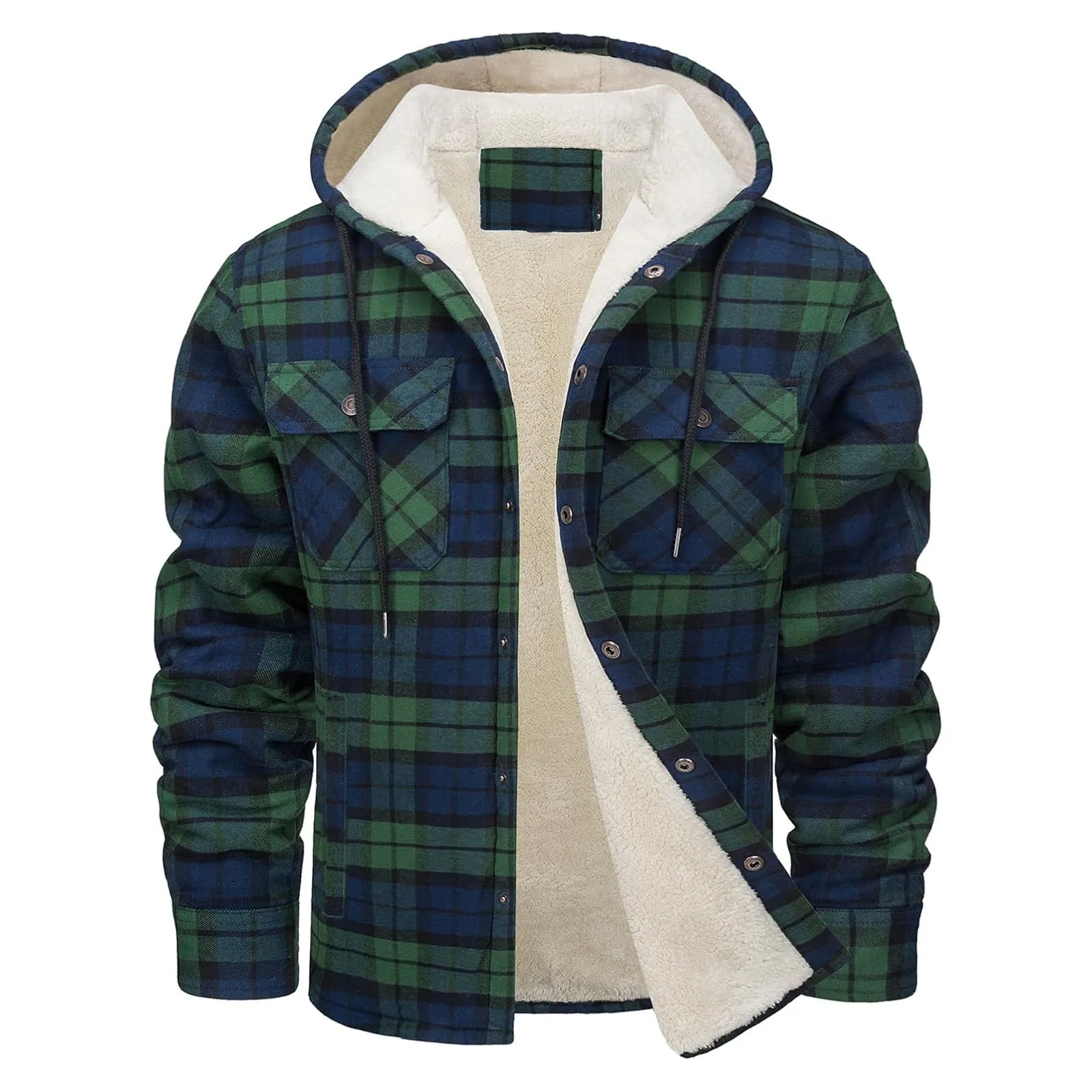 Grosso quente flanela com capu - Flannel Shirt Lined avaliação e preço