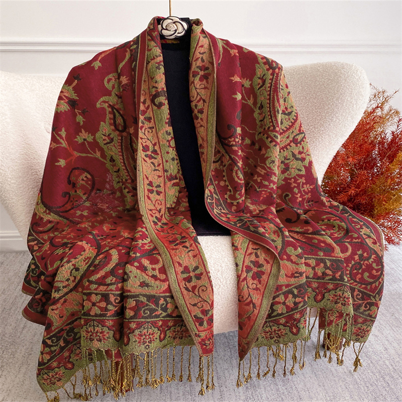 2026 Cachecol Feminino de Caxe - Cashmere Pashmina Wrap avaliação e preço