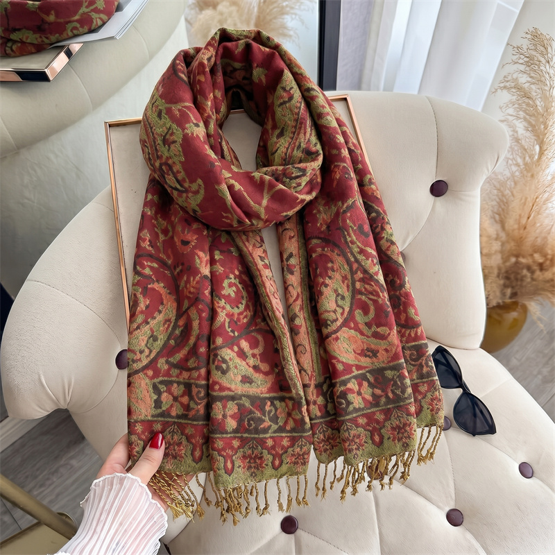 2026 Cachecol Feminino de Caxe - Cashmere Pashmina Wrap avaliação e preço
