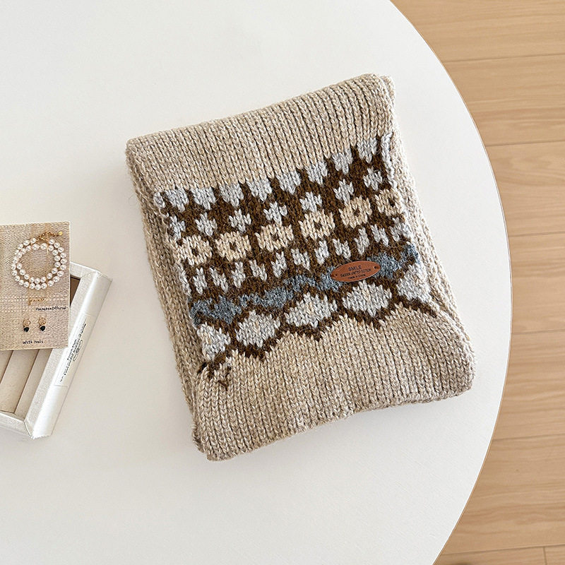 cachecol de tricô jacquard par - Wool Scarf Men avaliação e preço