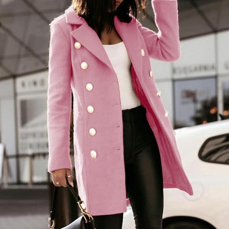 Casacos femininos lã outono in - Wool Coat Peacoat avaliação e preço