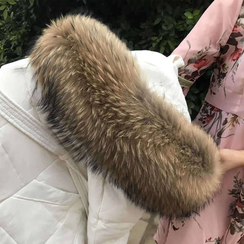 Gola de pele de guaxinim natur - Shawl Wrap Winter avaliação e preço