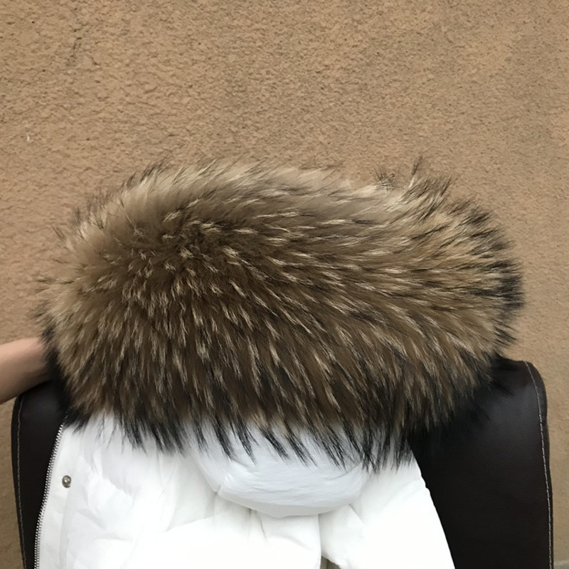 Gola de pele de guaxinim natur - Shawl Wrap Winter avaliação e preço