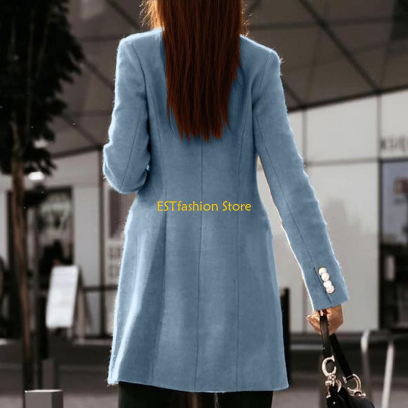 Y5GC Casacos femininos lã outo - Wool Coat Peacoat avaliação e preço