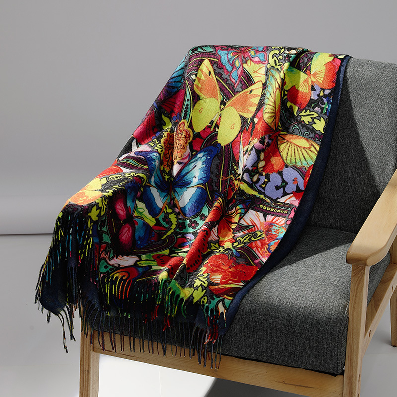 Marca de luxo pintura a óleo c - Cashmere Pashmina Wrap avaliação e preço